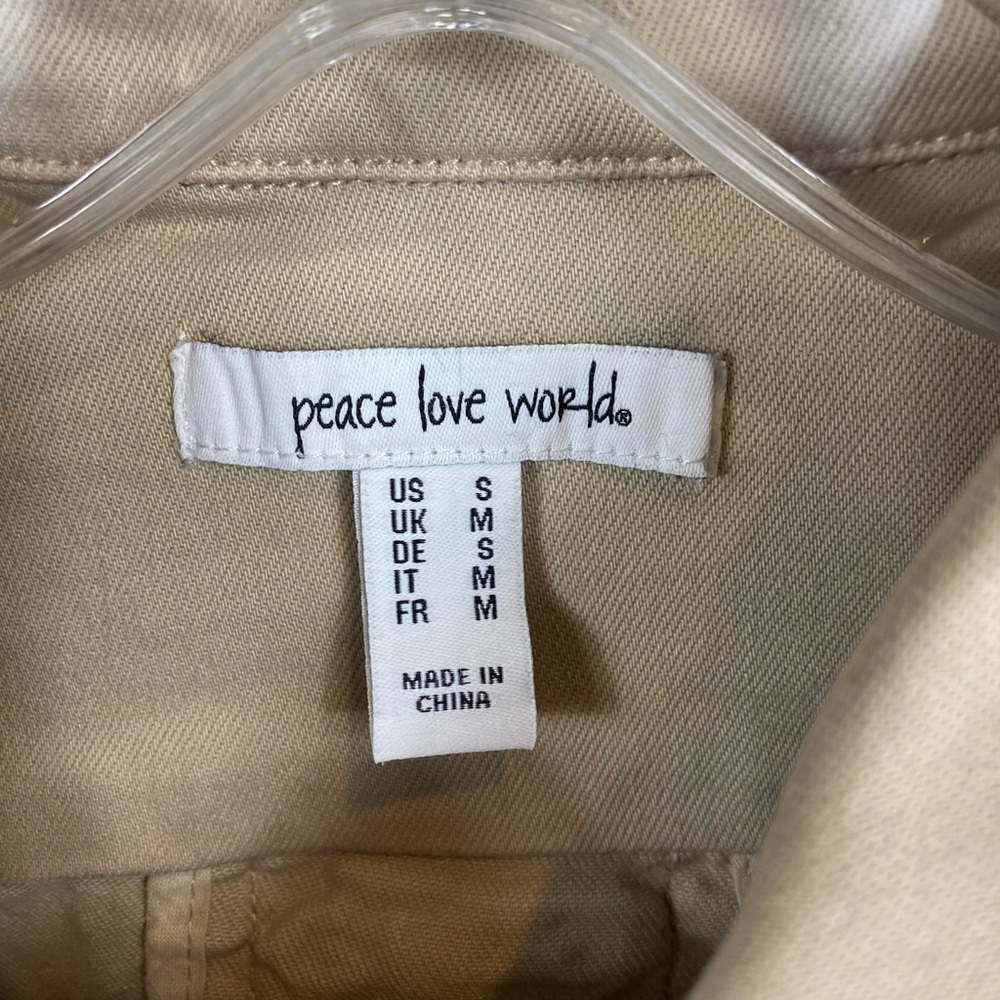 Peace Love World Tan Cream Color Jean Tassel Jacket - Picture 5 of 7